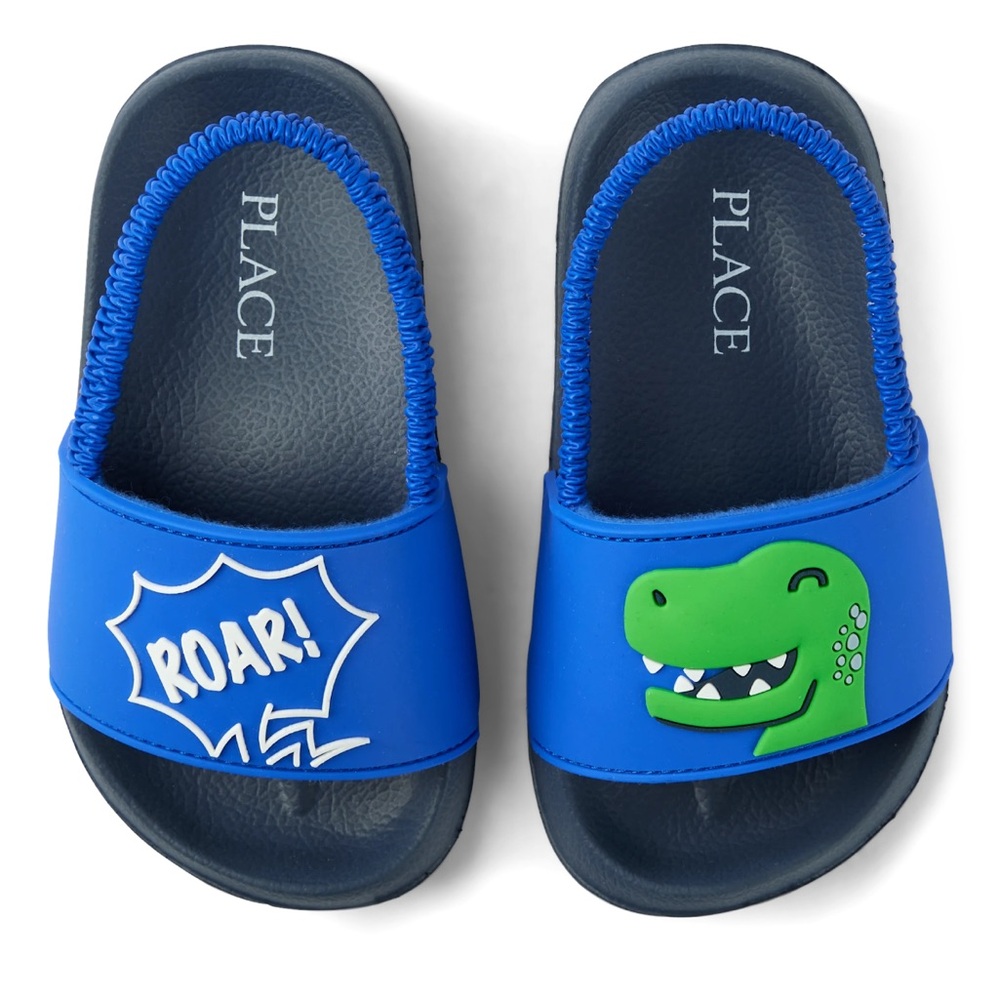 The Children's Place Blue and Green Slide Sandals